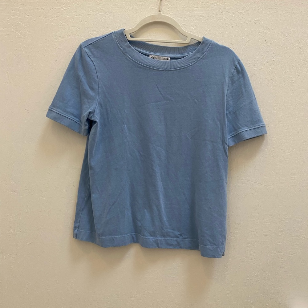 Zara- Blue T shirt M - Picture 5 of 5